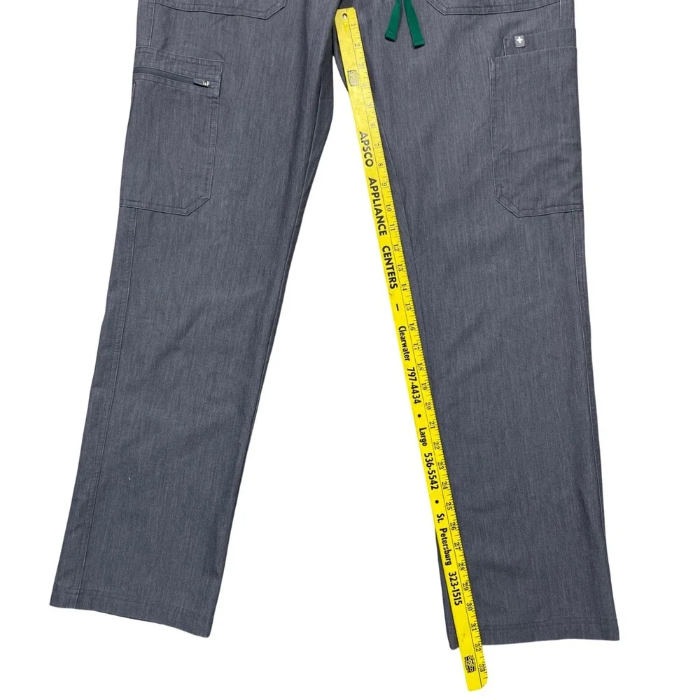 FIGS Mens Technical Collection Scrub Pants Gray Large Cargo TM3001 Drawstring